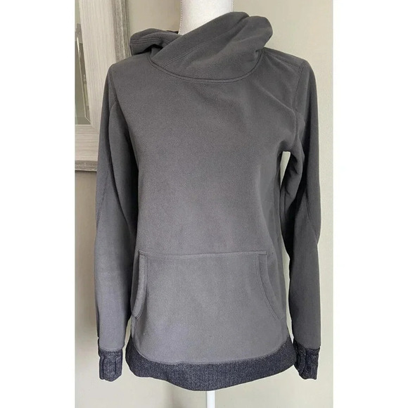 Lululemon Tops - Lululemon Runaway Fleece Pullover Hood Gray Herringbone Size 4